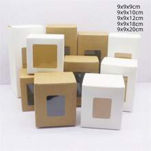10 pezzi di scatole di carta bianca/kraft/regalo di varie misure da 5/6/7/8/9 cm, scatole per caramelle da matrimonio