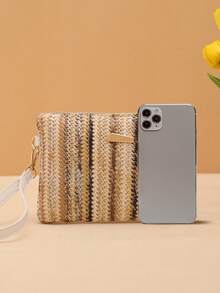 1PC Túi dệt cầu vồng, Túi xách chuẩn bị cầu vồng đầy màu sắc làm thủ công, Túi xách đi biển, Gói mùa hè. Túi xách đựng tiền xu Túi hành lý nước ngoài tươi mới và đơn giản - Nhiều màu - Xem 3