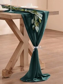 Dark Green Chiffon Table Runner, Birthday Decor Wedding Party Room Decor Table Decoration Table Cover Table Cloth, Christmas Decor 2025 New Year Decoration, Wedding Organza, Wedding Background Decoration Yarn Banner Chair Decoration Dark Green Chiffon Yarn, Party Favor, Babe Shower Decor Yarn
