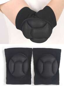 2pcs Black S/M/L Spring Thick Sponge Football/Volleyball/Basketball Outdoor Sports Elbow Pads - High Elastic Sponge Anti-Slip Anti-Collision Elbow Sleeves - Black - View 6