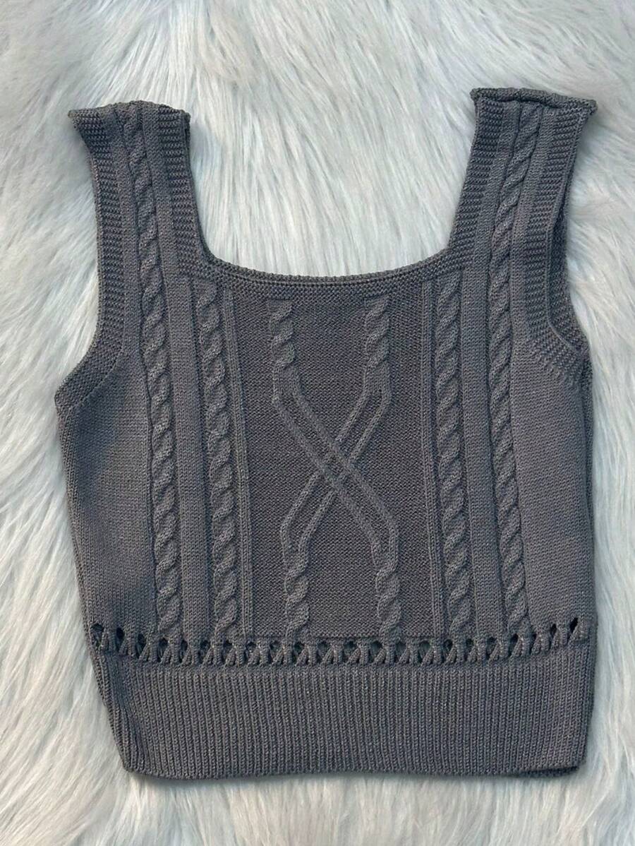 Women Knit Tops - 深灰色 - 查看 1