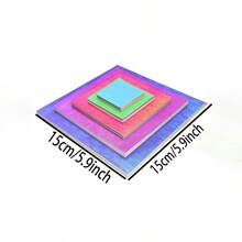 50 Cái/gói Tự Làm Giấy Origami Vuông Tờ Nhiều Màu Sắc, Laser, Long Lanh, Trẻ Em Giấy Thủ Công, Hạt, nghệ Thuật & Thủ Công Giấy Gấp - Nhiều màu - Xem 2