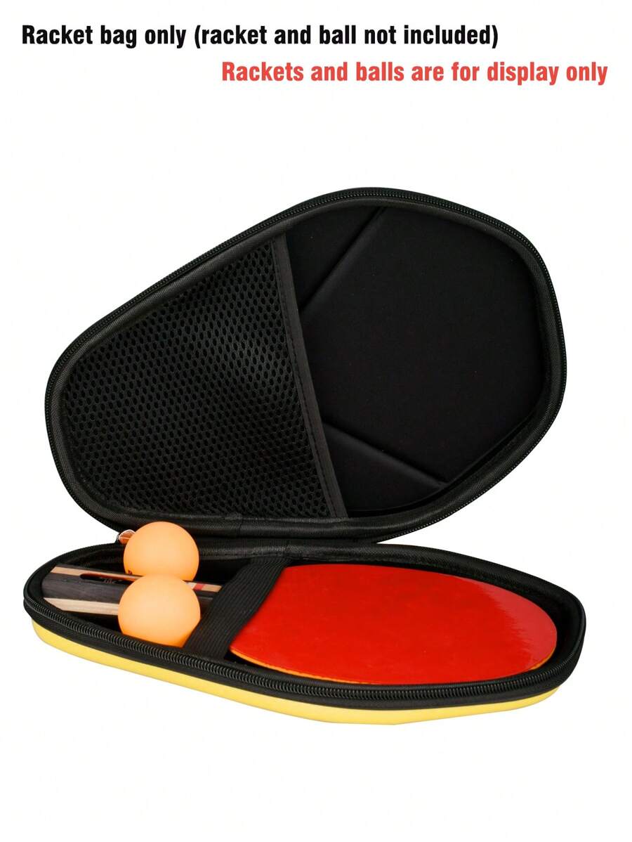 Hexagonal Ping Pong Paddle Case Hard Shell Protector For 2 LongHandled Table Tennis Rackets