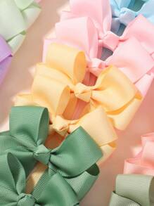 30pcs Macaron Colored Bow Hair Clips, Random Color, Perfect For Daily Wear And Travel - 彩色 - 查看 5
