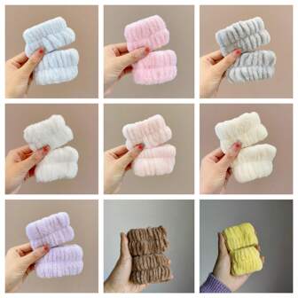 1 par enfärgade kristall sammets mjuka absorberande anti-fukt armband, smink tvätt handledsband, skönhet håraccessoarer, håraccessoarer kvinnor, håraccessoar, håraccessoarer, hårverktyg, lockigt håraccessoar, höst, resor, hårverktyg, accessoarer kvinnor, hårsaker, höst, håraccessoarer, resor, håraccessoarer kvinnor, håraccessoar kvinnor, hårverktyg, hårsaker, saker, skönhetsaccessoarer, presenter, resa, presenter till kvinnor, hårsaker, strumpor