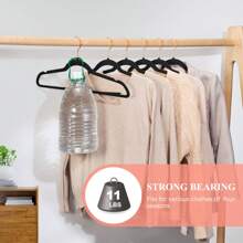 50 Pack Velvet Hangers, Non Slip Felt Hangers, Space Saving Clothes Hangers, Heavy Duty Coat Hangers, Slim Flocked Hangers, Suit Hanger For Adult Black/Rose Gold Hooks - 黑色 - 查看 7