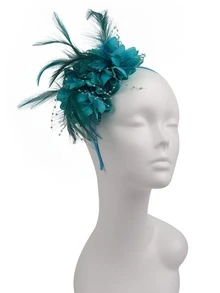 1入浪漫羽毛&網紗&珍珠新娘頭帶髮箍，適用於婚禮、伴娘、生日派對和晚會 - 網紗 - 查看 11