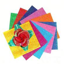 50 Cái/gói Tự Làm Giấy Origami Vuông Tờ Nhiều Màu Sắc, Laser, Long Lanh, Trẻ Em Giấy Thủ Công, Hạt, nghệ Thuật & Thủ Công Giấy Gấp - Nhiều màu - Xem 5