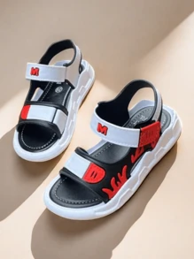 1 par de sandalias de verano para niños, zapatos de playa antideslizantes para niños, zapatillas de suela blanda - Rojo - Ver 3