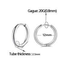 Bộ Bông Tai Hoop Huggie Vàng Nhỏ Cho Nữ Bông Tai Nhẹ Không Gây Dị Ứng Mạ 14K Cho Tai Nhạy Cảm Bộ Bông Tai Hàng Ngày Cho Nhiều Xỏ Khuyên Tai Vòng Sụn Trang Sức Xếp Chồng - Bạc - Xem 15