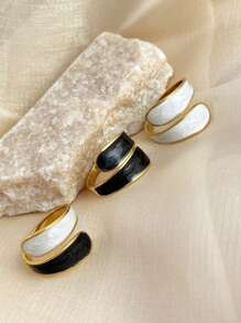 1pc Fashionable Vintage Stainless Steel Ring Plated With 18K Gold, Simple And Versatile, Suitable For Women, Mother\ Day, Christmas, Party And Gift Giving In Beach Style For Summer