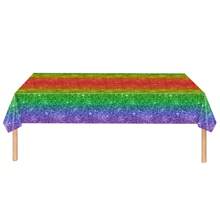 A Set Of 3 Gradient Tablecloth With Glitter Sparkle For Party/Wedding/Birthday Decorations And Dining - Multicolor - View 6