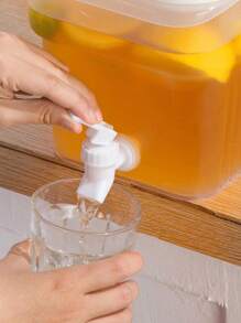 1pc Large Capacity Fridge Pitcher With Spigot, Lemon Water/Fruit Tea Beverage Dispenser, Summer Ice Water Cooler Bucket