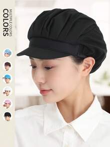 Gorro de cocina con estilo coreano transpirable, gorro de chef de cocina, gorro de higiene de alimentos, gorro de fábrica de taller, gorro de camarero, gorro de trabajo de trabajador, gorro de cocina. - A - Ver 1