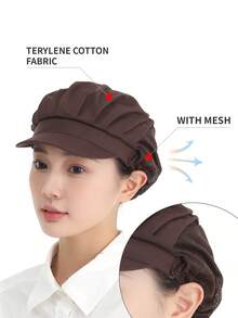 Gorro de cocina con estilo coreano transpirable, gorro de chef de cocina, gorro de higiene de alimentos, gorro de fábrica de taller, gorro de camarero, gorro de trabajo de trabajador, gorro de cocina. - A - Ver 6