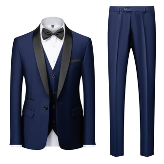 Men Slim 3 Pieces Set Business Networking Formal Tuxedo Prom Suit  Male Groom Wedding Blazers High Quality Dress Jacket Coat Pants Vest