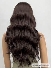 Tóc giả xoăn dài tự nhiên Tóc mái - màu nâu - Xem 2