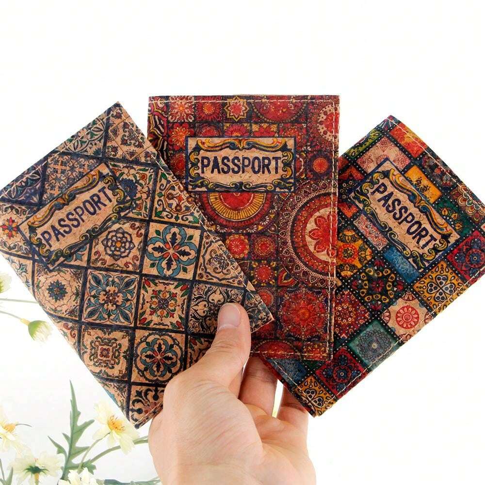 HighDefinition Digital Print Cork Material Passport Holder Wind High
