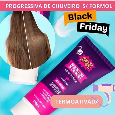 Progressiva De Chuveiro Sem Formol 100ml Liso Instantâneo Super Poderes