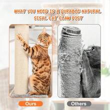 JOPOY 1 Root M8 Cat Scratching Post Replacement, 15.5 X 3 Inches Natural Sisal Cat Tree Post Replacement, Replacement Cat Scratching Post For Kitten Tree Tower Cat Furniture Accessories - White - View 5