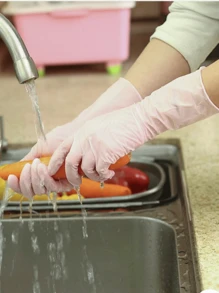 20 Peças Luvas de Lavagem de Louça Grossas e Alongadas de 12 Polegadas, Rosa/Branca, Luvas de Limpeza Doméstica de Nitrila, Cozinha, Banheiro, Casa, Suprimentos Domésticos