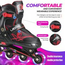 Inline Roller Skates With Flashing PU Wheels, Fashion Minimalist Multicolor Roller Skates For Young, Comfortable Design