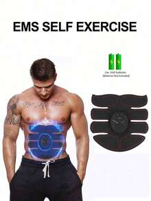 一款電池包ABS電刺激器——男女適用的便攜式腹部健康帶，使用帶有腹部貼紙的運動器材，可增強肌肉力量。 - 杏色 - 查看 2