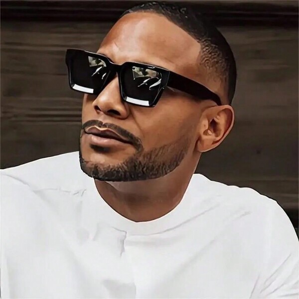 2024 New Arrival Thick Frame Fashion Eyeglasses Unisex European And American Style Square Big Frame Eyeglasses Beach Accessories Glasses Shades Looks Street Style And Suit For Sweater Jacket Sweatshirt Hoodie Leather Pants And Cargo Pants For Summer Beach Vacation,Outdoor,Travel