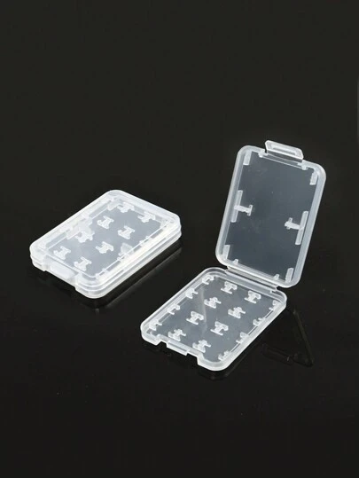 1入組便攜式塑料存儲盒，適用於手機和相機。適合存放TF SD CF記憶卡。