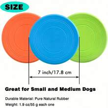 1 Pc Dog Flying Discs, Flexible Rubber Interactive Fetch Toy, Teeth- Safe, Floatable Disk For Small & Medium Dogs, Outdoor Play Training, Adult Party Games Suitable For Halloween/Christmas/Thanksgiving - Multicolor - View 2