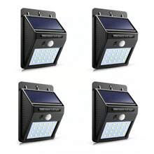 4pzs Lámpara Luz Solar Impermeable Luminación Exterior Led - Negro - Ver 1