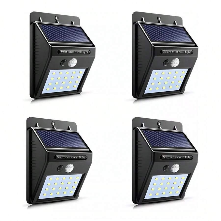 4pzs Lámpara Luz Solar Impermeable Luminación Exterior Led - Negro - Ver 1