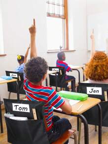 1/3pcs, Chair Storage Pocket, Chair Back Buddy Pocket, Classroom Chart Back Of Chair Organizer, For Classroom Chairs School Chair Bag For Kids Keeping Table Organized, Organize Your Classroom With Chair Back Hanging Pocket And Seat Sack With Name Tag Pocket (Black) - Black - View 6