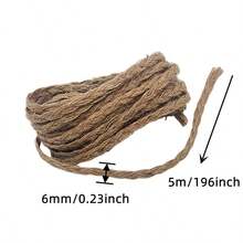 Cuerda de yute natural vintage con lazo de cintas de 5 metros por rollo, para envolver regalos, manualidades, decoración de bodas y fiestas hechas a mano - Z06 - Ver 2