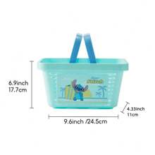 Miniso Stitch Series Basket, Large Capacity Cute Bathroom Toy Storage Basket(Blue) - Blue - View 7