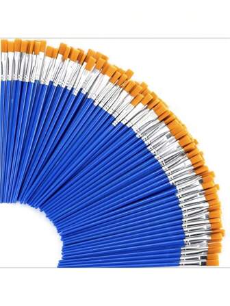 10/30/50/100pcs Nylon Brush For Graffiti Painting Flat Brush For Digital Oil Painting Watercolor Acrylic Paint Back To School,Back To School,School Supplies