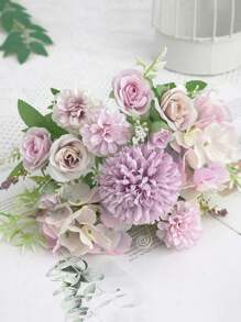 1pc Fake Rose Bouquet For Home Decor, Wedding Decoration, Photography Props