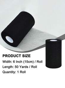 1 pièce/2 pièces - Rouleau de tissu tulle pailleté noir, ruban bobine pailleté de 5,90 pouces 29,52 pieds, pour tutus, emballages cadeaux, noeuds, décorations de mariage et fête