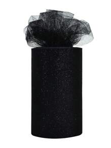 1 pièce/2 pièces - Rouleau de tissu tulle pailleté noir, ruban bobine pailleté de 5,90 pouces 29,52 pieds, pour tutus, emballages cadeaux, noeuds, décorations de mariage et fête