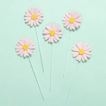 Cake Topper de diseño Margarita de 5 piezas, Decoraciones para fiestas de cumpleaños, Decoraciones para la mesa del postre, Tarjetas para pasteles - Multicolor - Ver 8