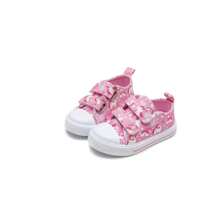 GENGASUN Toddler Girl Sneakers Dual Hook And Loops Shoes For Kids Baby Canvas Light Flat With Cartoon Print - Pink - View 10