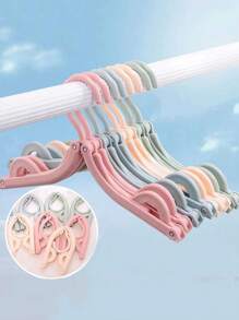 5Pcs Colorful Travel Hangers, Portable Foldable Clothes Hangers, Travel Accessories, Foldable Baby Clothes Drying Rack For Home And Travel Travel Accessories Travel Essentials Car Accessories Outdoor Accessories Air Plane Case Useful Things Summer Essentials Office Accessories - Multicolor - View 1