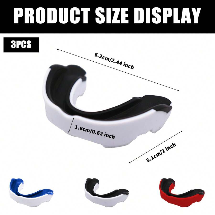 3 Pcs EVA Sports Mouth Guards, Taekwondo Mouth Guards, Boxing Sports
