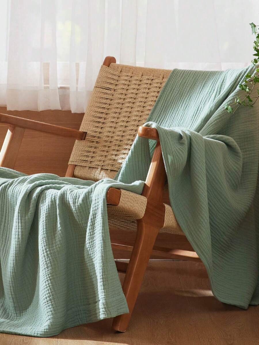 Bedsure Summer Vacation Bedding Set (Holiday Essentials), 100% Cotton Muslin Blanket - Breathable And Lightweight Gauze Blanket, Twin XL Blanket, Soft Bedding Set Gift For Graduation/Vacation/Birthday Decoration/Back To School, For Room Decor, Home Decor, Bedroom Decor, Dorm Decor, Father's Day Gift - Sage Green - 查看 1