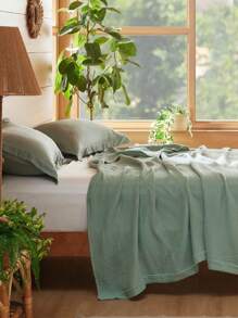 Bedsure Summer Vacation Bedding Set (Holiday Essentials), 100% Cotton Muslin Blanket - Breathable And Lightweight Gauze Blanket, Twin XL Blanket, Soft Bedding Set Gift For Graduation/Vacation/Birthday Decoration/Back To School, For Room Decor, Home Decor, Bedroom Decor, Dorm Decor, Father's Day Gift - Sage Green - 查看 2