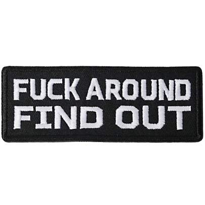 1Pc Around Find Out Patches, 4" X 1.5" Embroidered Patch With Hook And Loop Fastener, Funny Morale Patches For Backpack Vest Cap Hat Jacket (Sew-On Or Hook Backing)