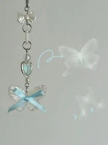 1 chiếc Y2k Ngọt Ngào Mát Mẻ Bướm Ngọc Trai Giả Dây Điện Thoại Cho Phụ Nữ Bé Gái - Phụ Kiện Mặt Dây Chuyền Thời Trang Valentine - Loại bướm - Xem 4