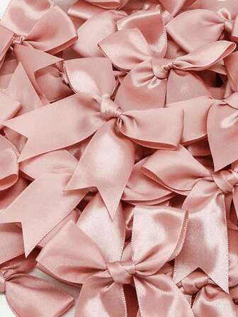 50pcs Valentine's Day Large Satin Bowknot, Mixed Colors Cute Bows, For Gift Wrapping, Suitable For Holiday Party Decoration