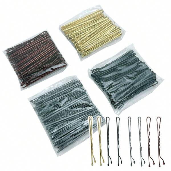 50-150Pcs 5cm Wave Bobby Pin Alloy Gold Black Hairpins Simple Hair Clip Barrette For Wedding Bride Women Girls Hairstyles Tool Y2k Claw Clips Hair Slide Hair Barrettes