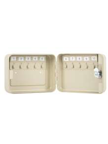 Key Box Wall Mount, Locking Key Organizer, Key Storage Lock Box With Key, Key Management With 10 Key Hooks & Tags Key Lab - Camel - View 5